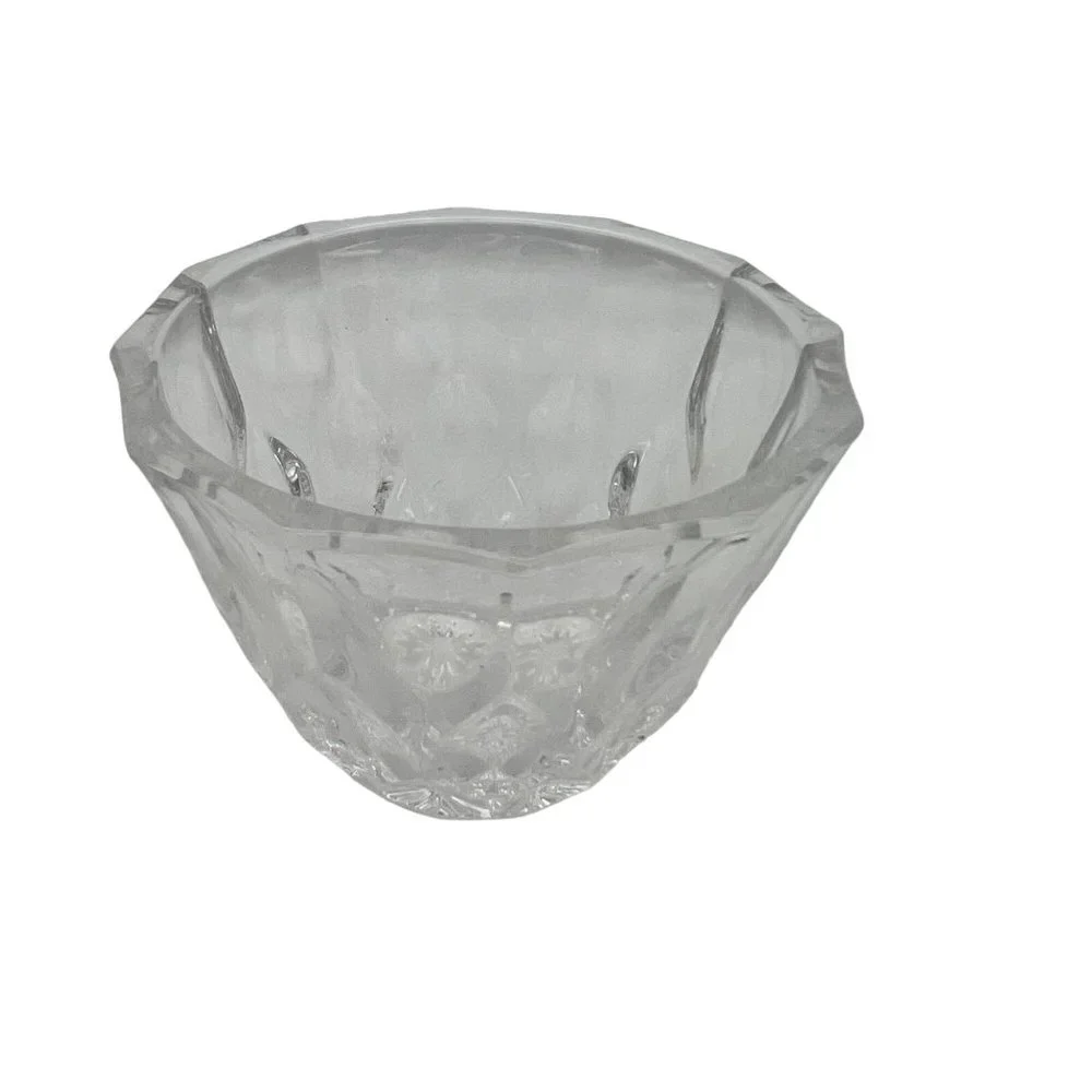Pressed Clear Glass Creamer and Open Sugar Bowl Rounded Diamond Pattern - Picture 4 of 6